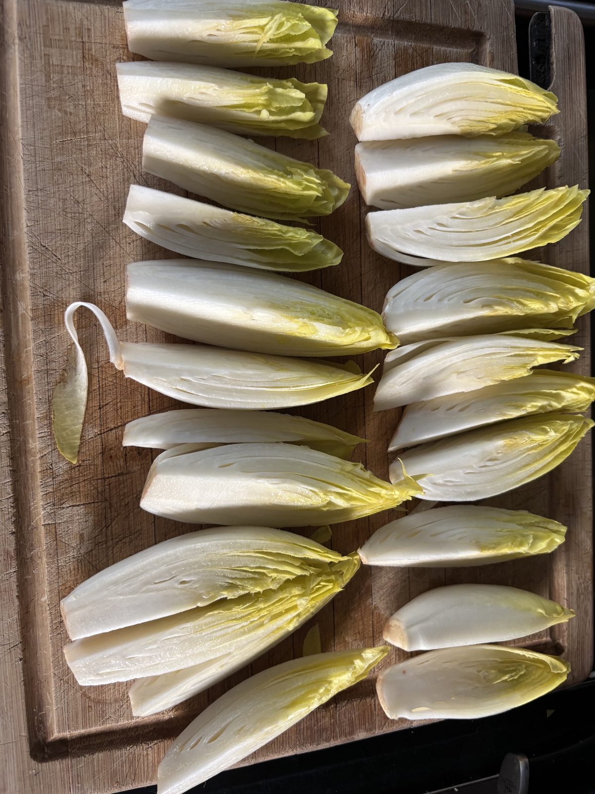 Étape 1 : Endives braisées au curry et à l'orange