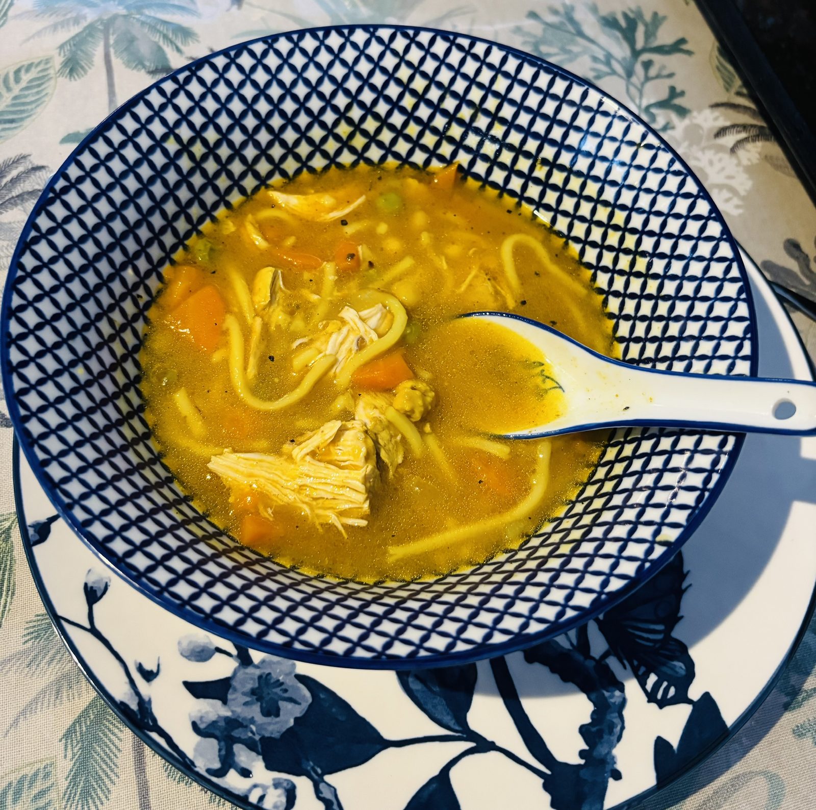Photo de la recette : Soupe de poulet aux petits légumes